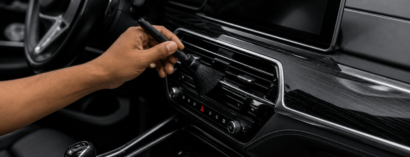 Interior detailing being performed at Top Secret Detailing Studio Bangalore
