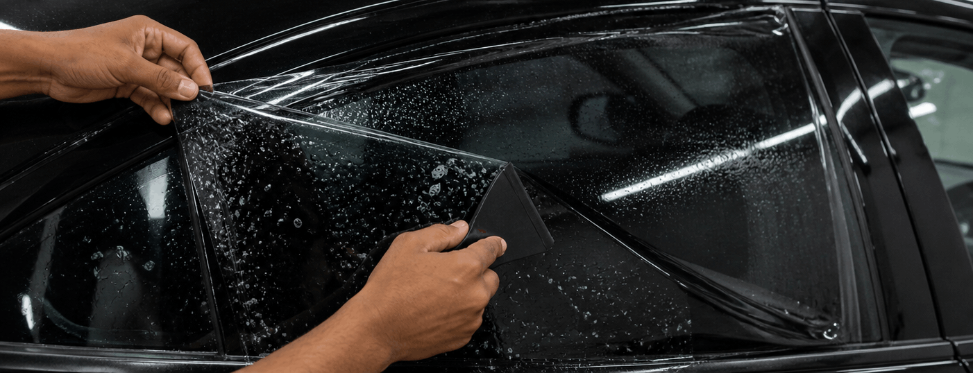 Car window sun film tinting at Top Secret Detailing Studio Bangalore